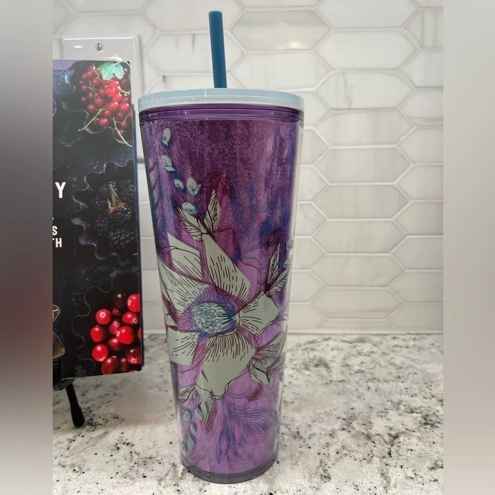 Starbucks 2024 Purple Winter Blossom Floral Tumbler. NWT! Gorgeous! 24 Oz